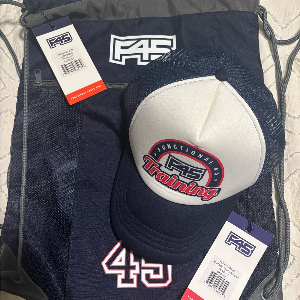 F45 Training Cap and Drawstring Bag Set